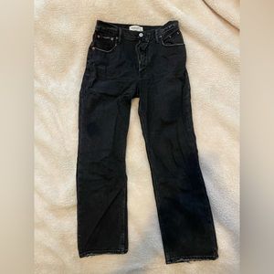 Ultra High Rise Ankle Straight Jean in Black